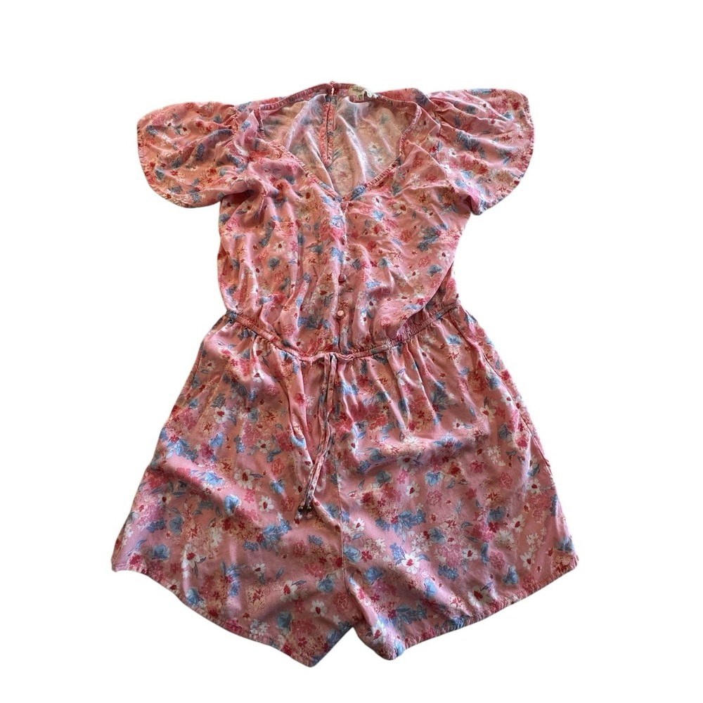Bobop‎ Jumper Womens Romper Shorts One Piece Size Large Pink Short Sleeve EUC